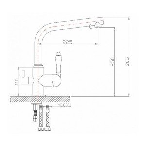 Смеситель ZorG ZR 313 YF-33 Nickel